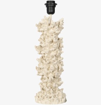 Foto på korallformad lampfot i creme med hållare