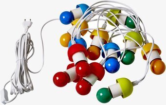 Bild av färgglad ljusslinga med 12 lampor för dekoration