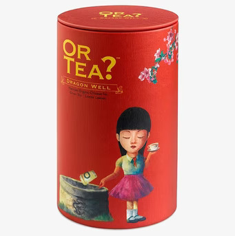 Bild av färgglad teförpackning med asiatisk estetik