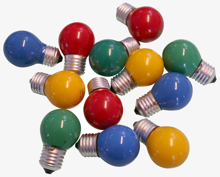 Klotlampa - Ljusslinga från Rice med färgglada glödlampor