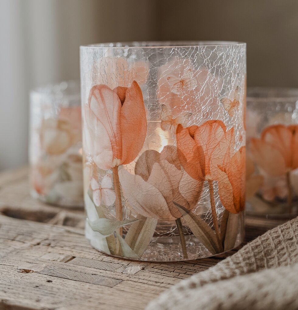 Ljuslykta Tulips 10x12cm Majas Cottage Lyktor Endless Light Ljuslyktor