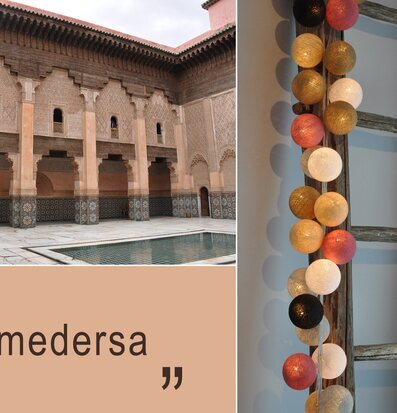 Bild av arkitektonisk skönhet och kreativ belysning