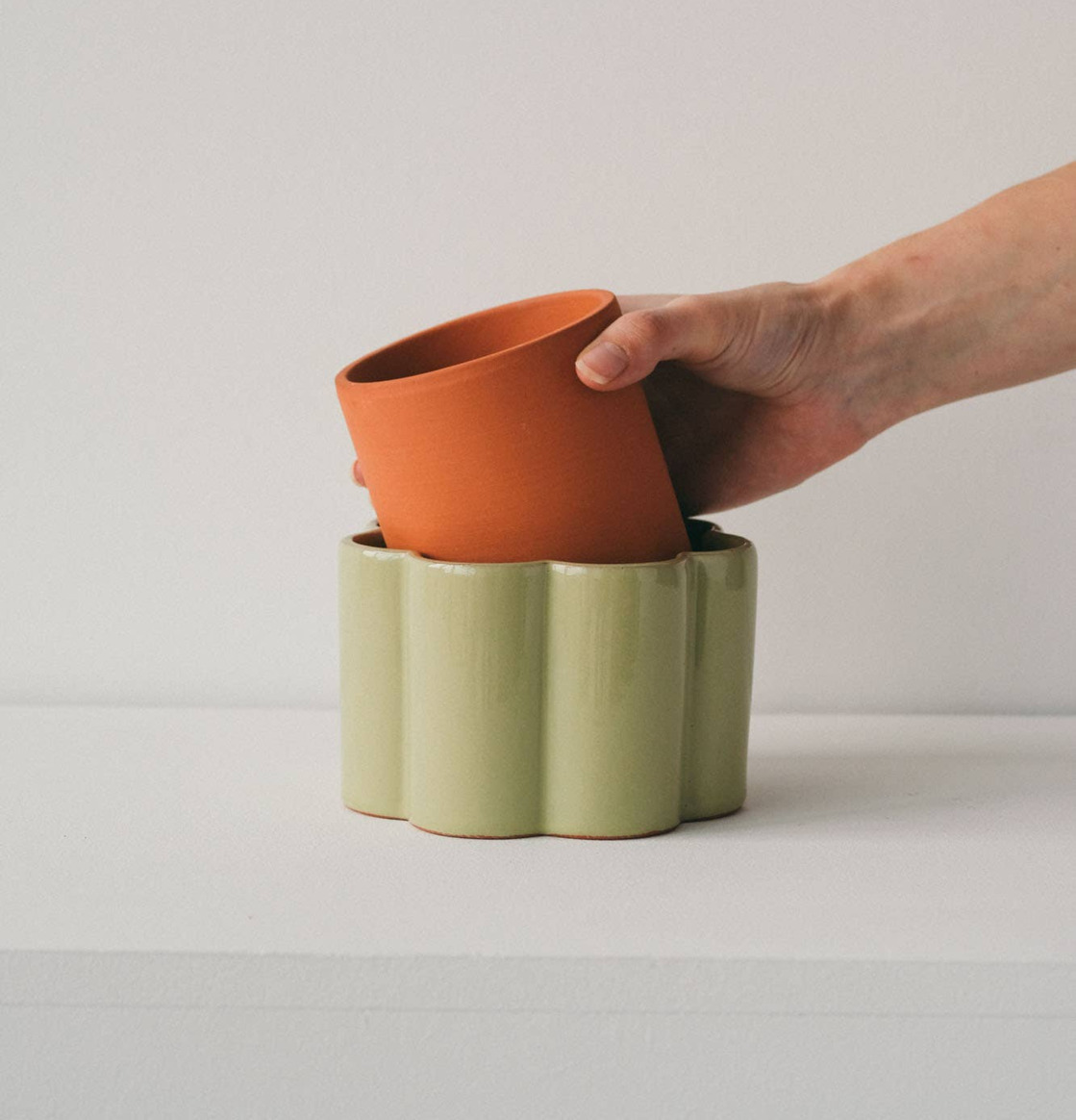 Självvattnande Kruka Salviagrön Pepin Krukor Örtkrukor Glaskrukor Självbevattnare Självbevattning Bevattningsglas Droppvattnare Droppbevattnare Droppbevattning