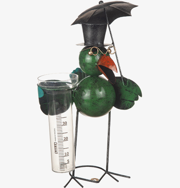 Regnmätare Stående Fågel Hamrad Plåt Different Design