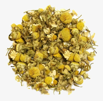 Bild av torkade kamomillblommor i naturligt arrangemang