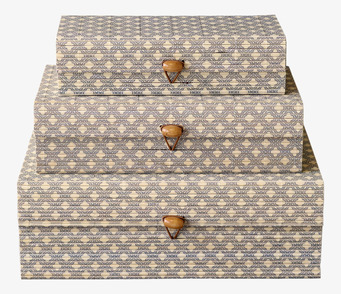 Amilly Förvaringsask Set/3 Opal Chic Antique Förvaringslådor och korgar Boxar Förvaringsboxar Porslinsboxar Trälådor Smyckesboxar i porslin