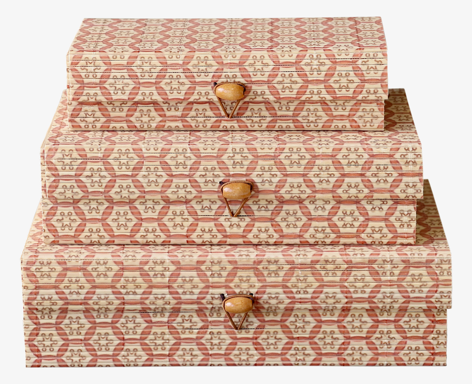 Amilly Förvaringsask Set/3 Coral Blush Chic Antique Förvaringslådor och korgar Boxar Förvaringsboxar Porslinsboxar Trälådor Smyckesboxar i