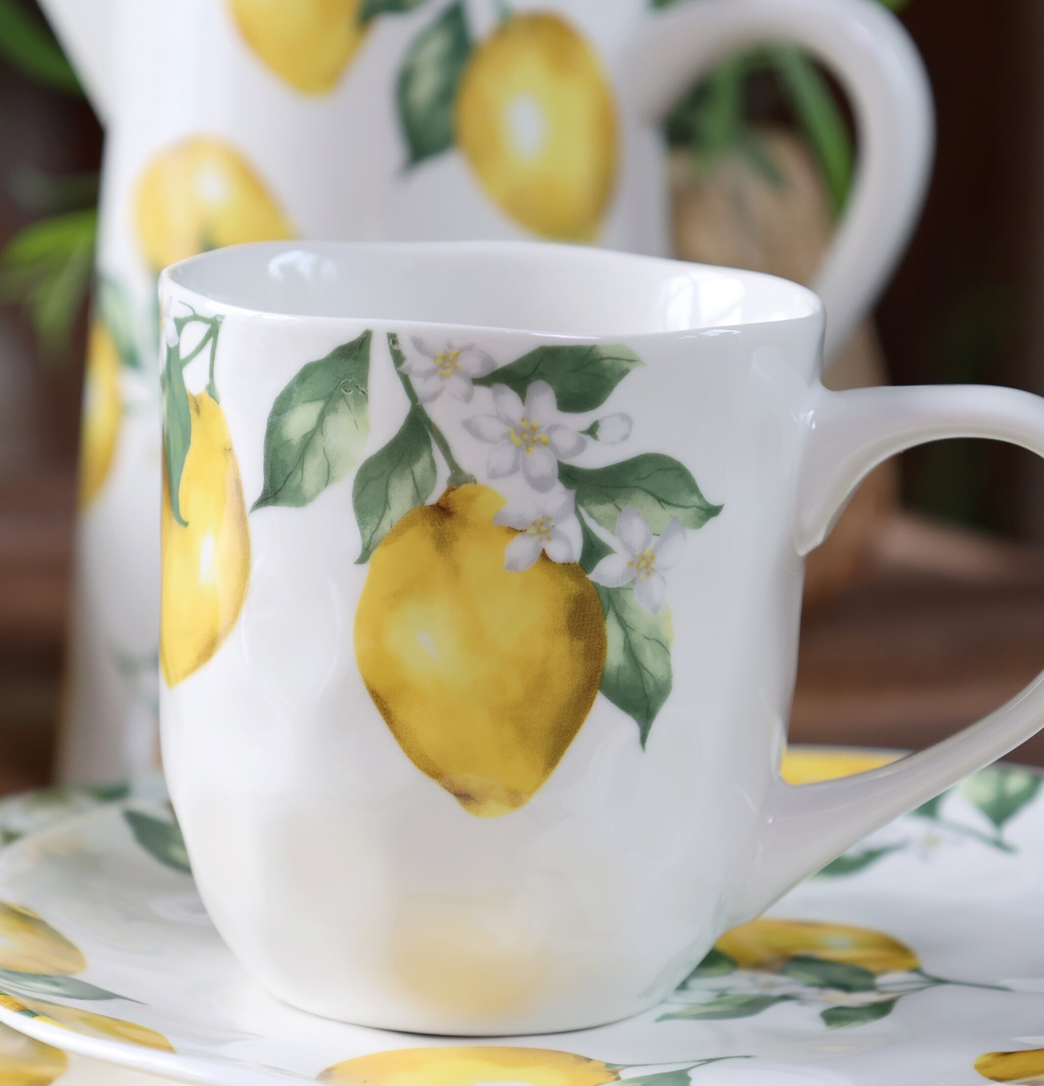 Mugg Maison Lemon Chic Antique Muggar/koppar i porslin, keramik, papper eller biologiskt material organiskt ekologiskt Termomuggar