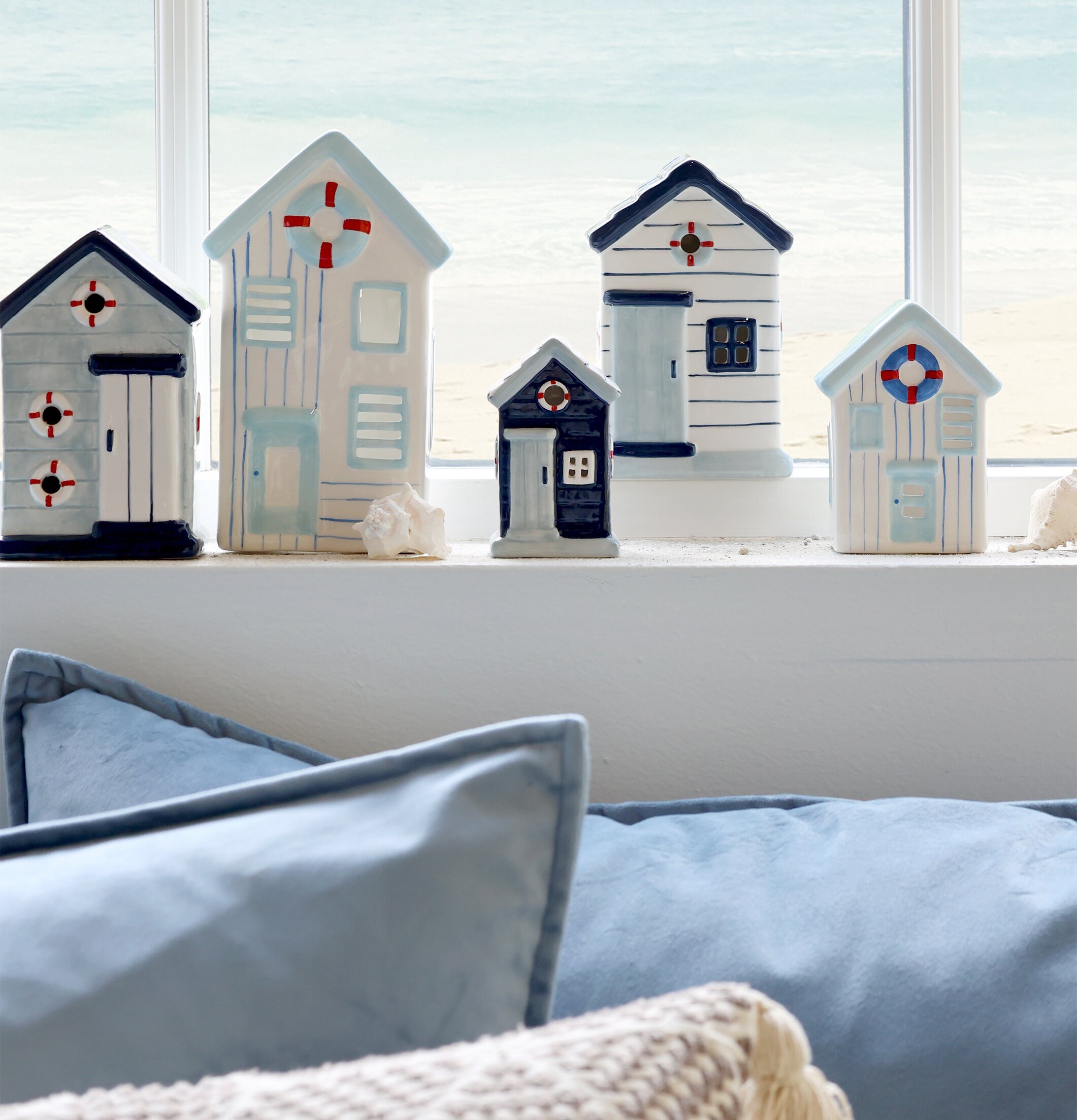 Strandhus Keramik Skyblue Ocean Chic Antique Övrig prydnad/dekoration för inredning innemiljö