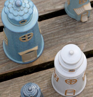 Fyr Keramik LED Creme Chic Antique Lampor Taklampor Golvlampor Bordslampor LED-lampor Ledlampor Fönsterlampor Ljusslingor för dekoration