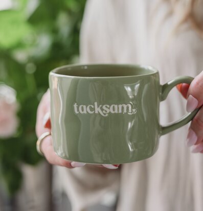 Mugg Tacksam - Majas Cottage Muggar/koppar i porslin, keramik, papper eller biologiskt material organiskt ekologiskt Termomuggar