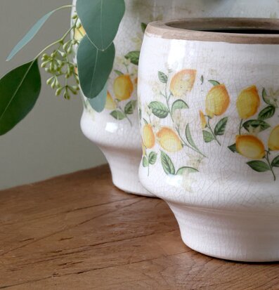 Kruka Limone Blossom H14cm Chic Antique Krukor Örtkrukor Glaskrukor