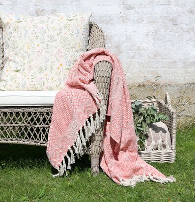 Pläd Coral Blush Chic Antique Täcken, filtar, plädar och överkast Filtar Plädar Överkast