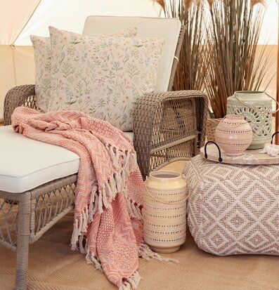 Pläd Coral Blush Chic Antique Täcken, filtar, plädar och överkast Filtar Plädar Överkast