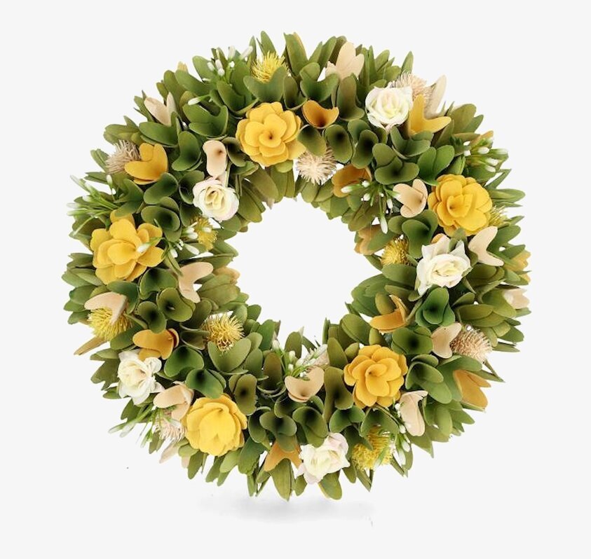 Krans Rosor Gul A Lot Decoration Övrig prydnad/dekoration för inredning innemiljö