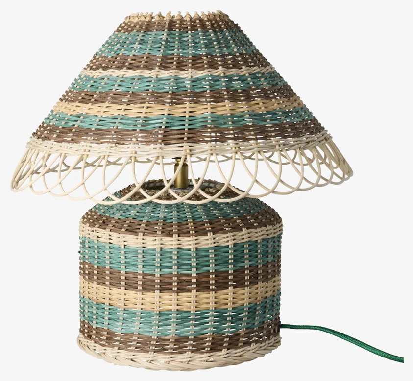 Bordslampa Rotting Brun/Blå Rice Lampor Taklampor Golvlampor Bordslampor LED-lampor Ledlampor Fönsterlampor Ljusslingor för dekoration