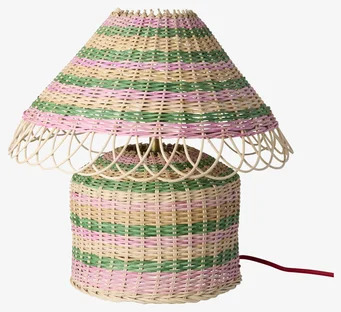 Bordslampa Rotting Rosa/Grön Rice Lampor Taklampor Golvlampor Bordslampor LED-lampor Ledlampor Fönsterlampor Ljusslingor för dekoration