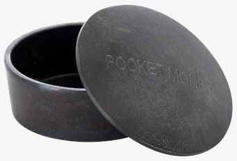 Bild av stilren cirkulär behållare i svart design