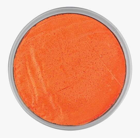 Bild av gnistrande orange ansiktsfärg i plastburk