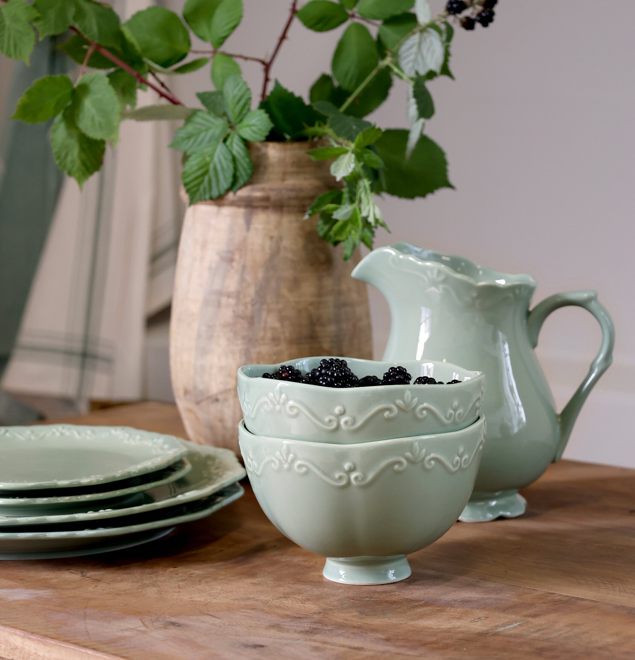 Provence Stor Kanna Verte Liten Skål Chic Antique Kannor Tekannor (ej termos) Cooler tank med kran