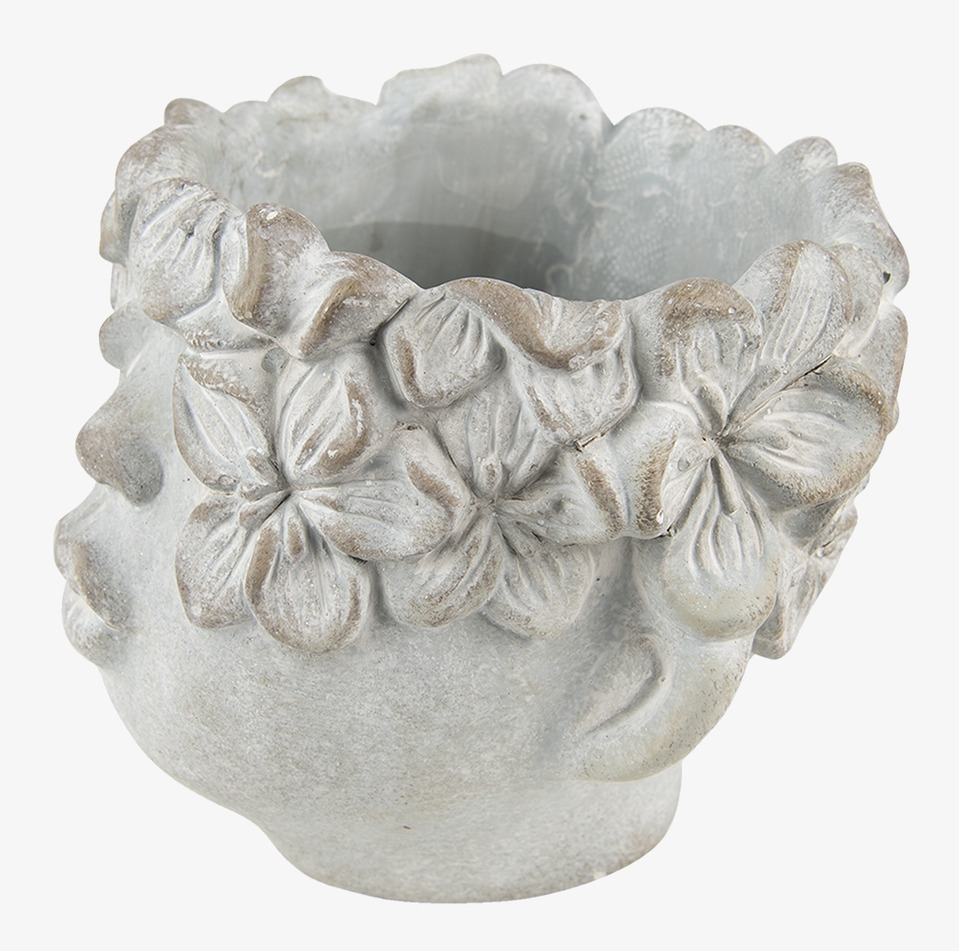 Kruka Flora Blommor Clayre & Eef Krukor Örtkrukor Glaskrukor