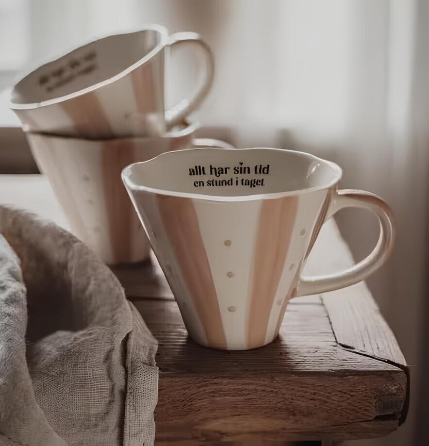 Mugg - Allt har sin tid, en stund i taget Majas Cottage Muggar/koppar porslin, keramik, papper