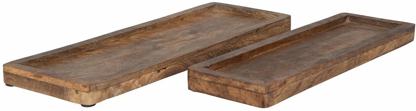 Bricka Avlång Trä Brun Set/2 A Lot Decoration Serveringsbrickor Brickset Serveringsfat