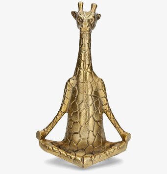 Foto på sittande giraffdekoration i guld metallfinish