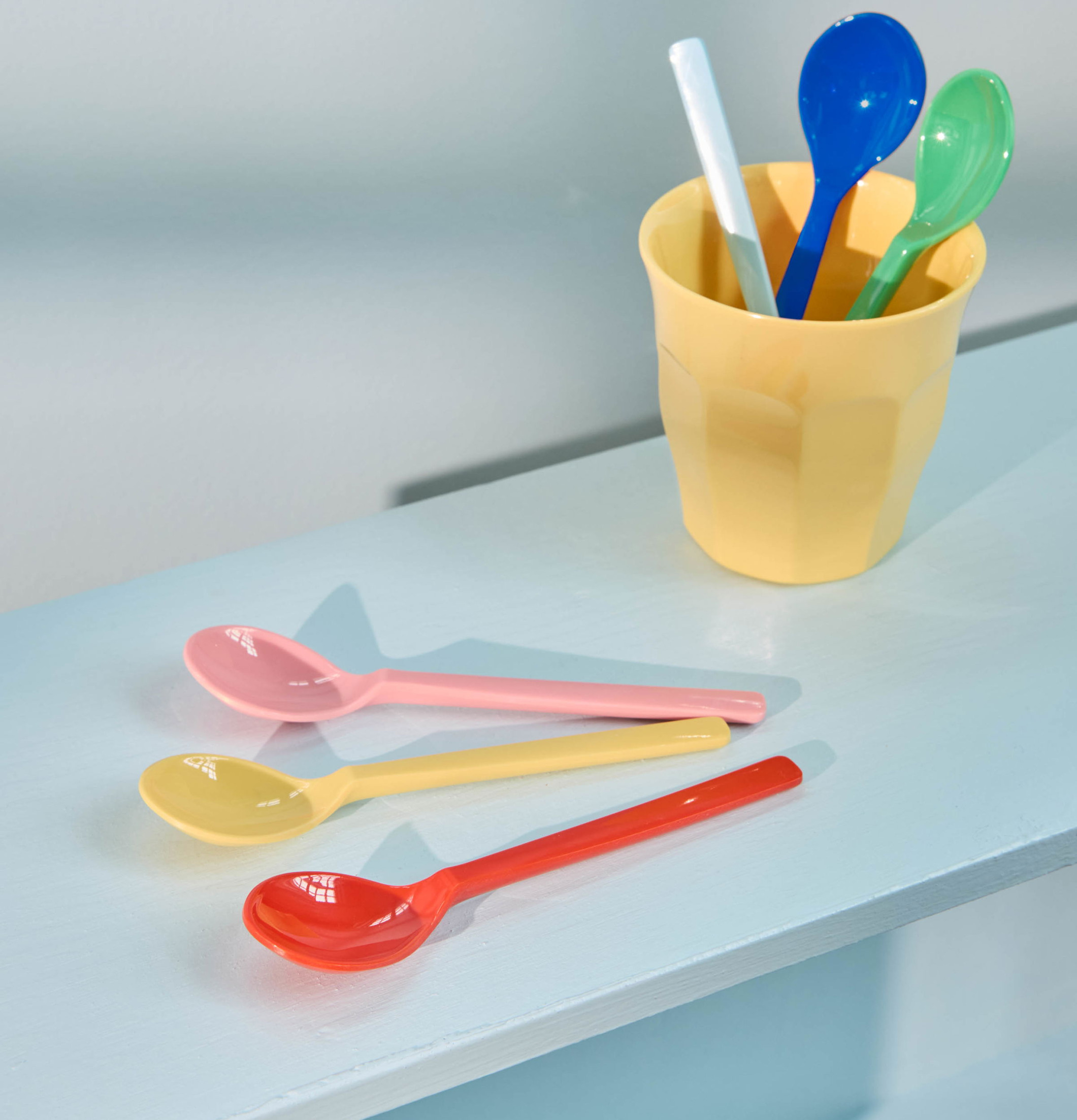 Teskedar Melamin 6-pack Rice Bestick Sked Kniv (att äta med) Gaffel