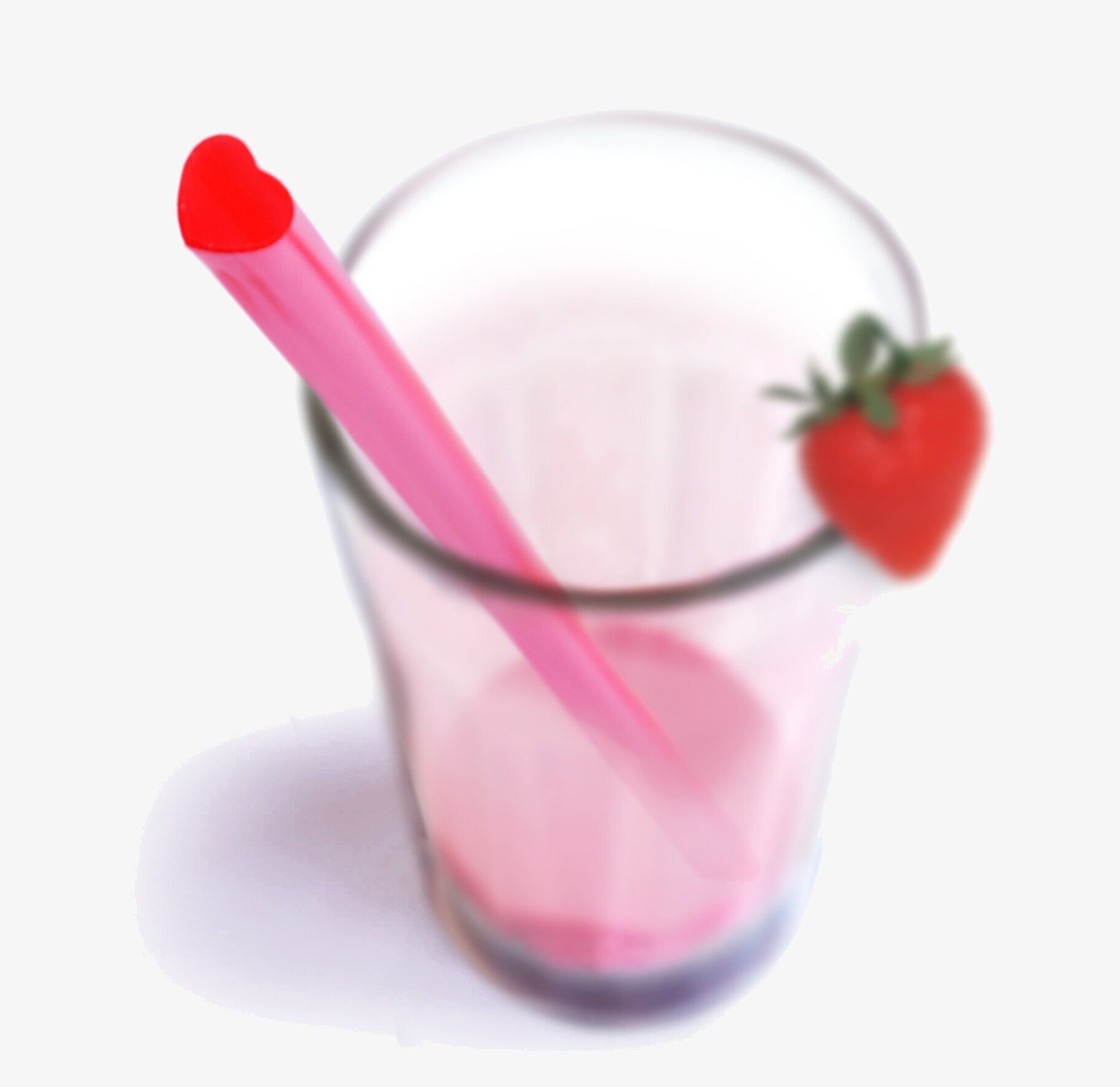 Sugrör Hjärta 20-pack från Suck UK i ett glas med jordgubbe