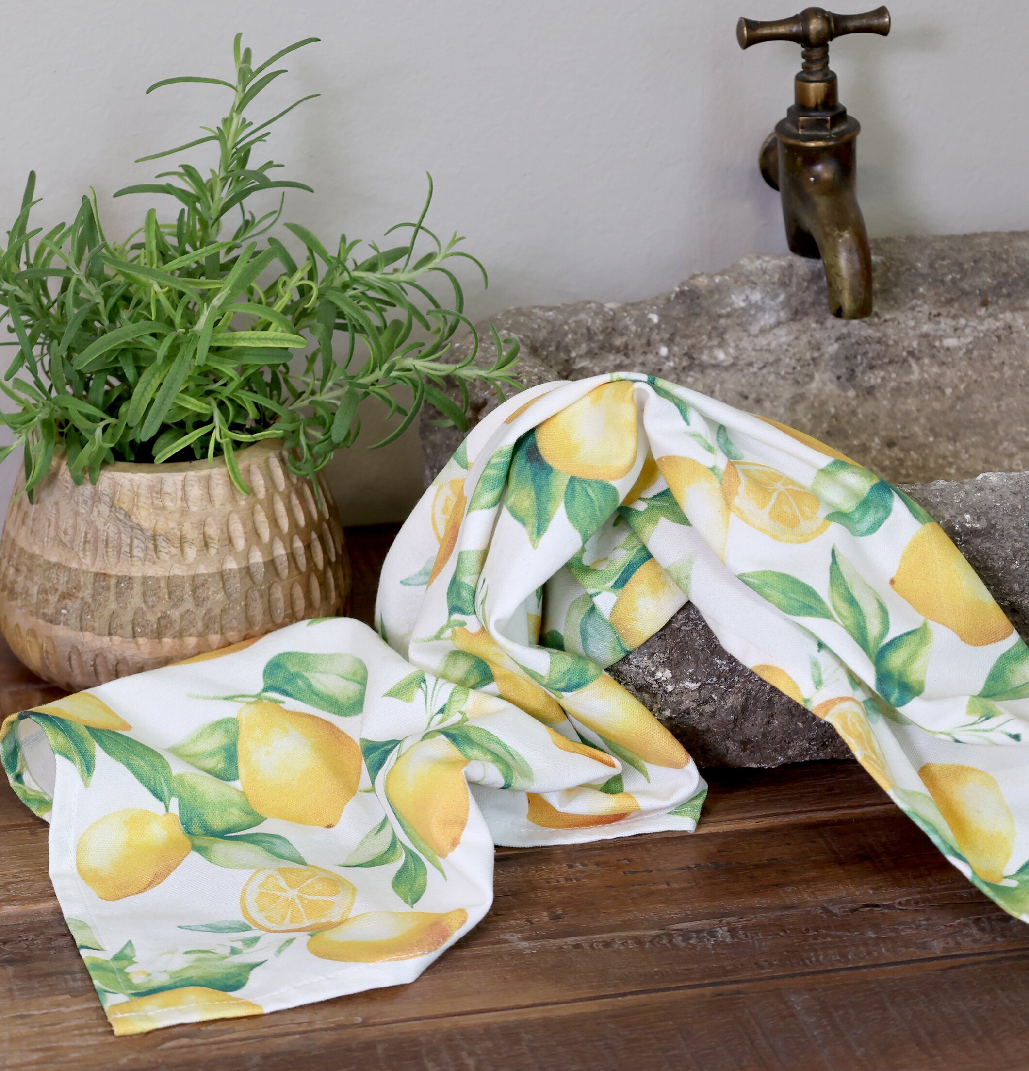 Kökshandduk Citron Chic Antique Kökshanddukar