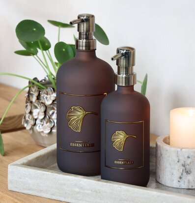 Glasflaska Pump Mocca 1000 ml 500 Chic Antique för inredning