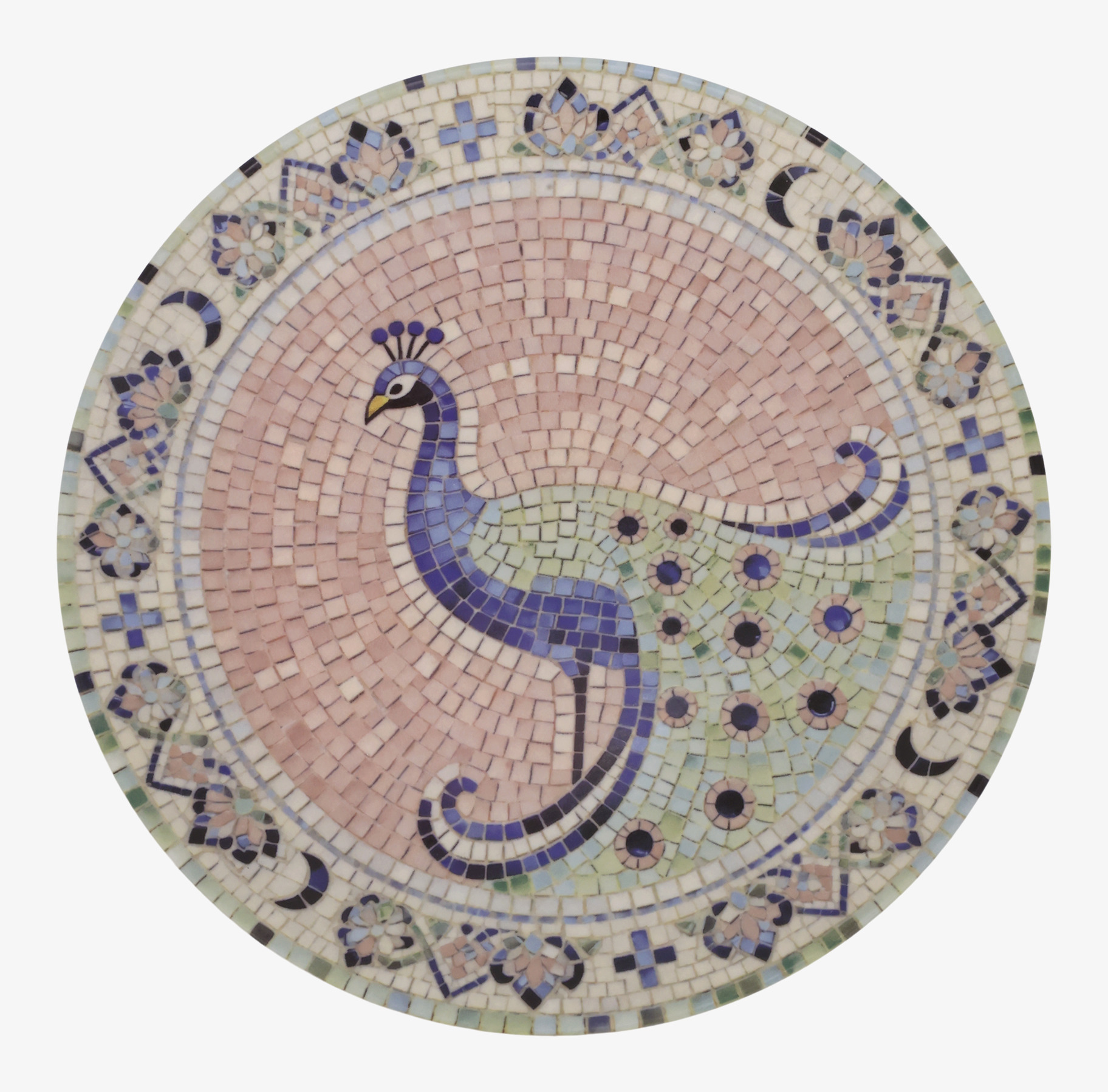 Liten Tallrik Mosaik Påfågel Ø21cm Chic Antique Tallrikar Djupa tallrikar (ej skål) Desserttallrikar Assietter Barntallrikar Picknicktallrikar