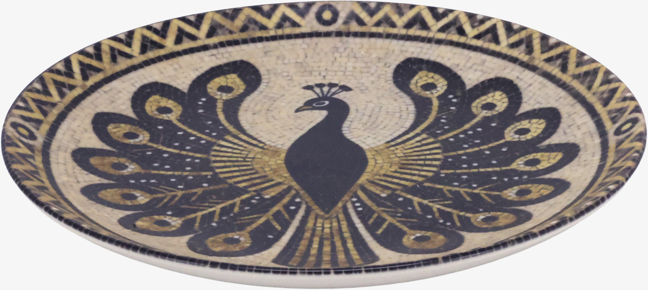 Assiett Mosaik Påfågel Ø16cm Chic Antique Tallrikar Djupa tallrikar (ej skål) Desserttallrikar Assietter Barntallrikar Picknicktallrikar