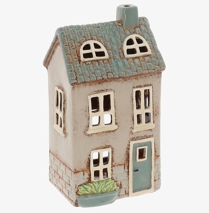 Ljuslykta Village Pottery - Brick House With Plants Joe Davies Lyktor Endless Light Ljuslyktor