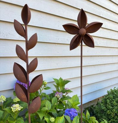 Skålade Blad På Stav Rost Skålad Blomma Lind Decoration Övrig prydnad/dekoration för inredning utemiljö