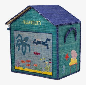 Bild av färgglad förvaringskorg med maritim design