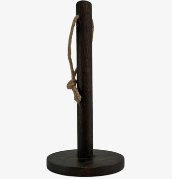 Foto: Fristående svart pappershållare med repdetalj