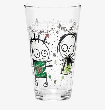 Bild av konstnärligt dricksglas med lekfull design