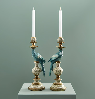 Ljusstake Papegoja Turkos Werner Voss Ljusstakar Adventsstakar Ljushållare Ljushyllor