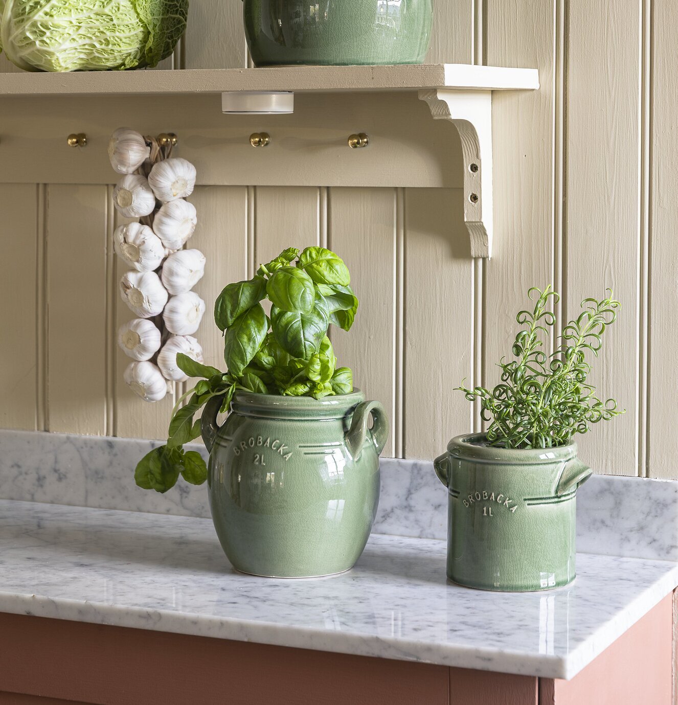 Krus Brobacka 1L Ljusgrön Rak Strömshaga Förvaring köksredskap Redskapskrus för kök Krukor Örtkrukor Glaskrukor