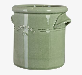 Foto av ljusgrönt keramikkrus 2L med pip och krackelering