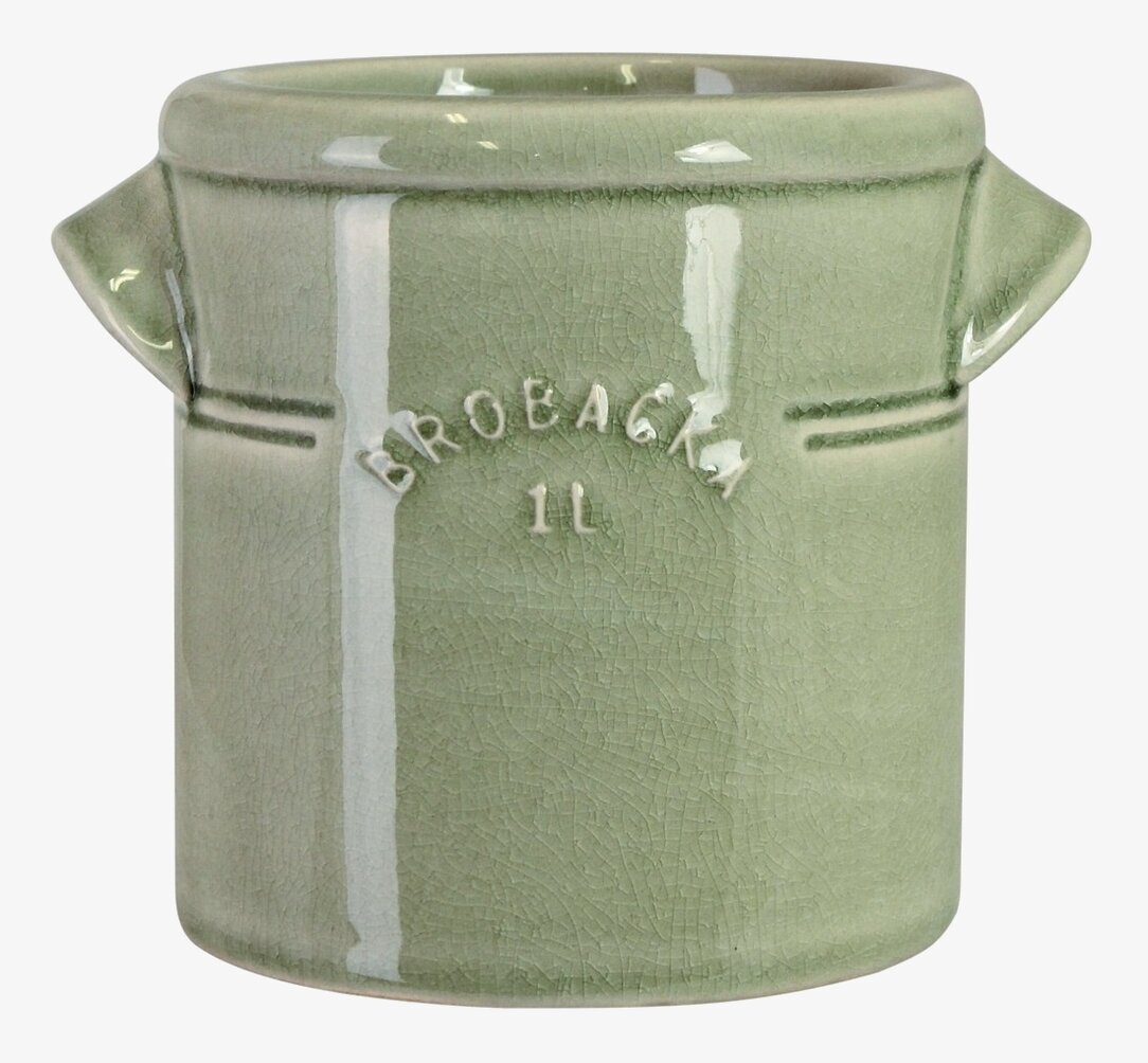 Krus Brobacka 1L Ljusgrön Rak Strömshaga Förvaring köksredskap Redskapskrus för kök Krukor Örtkrukor Glaskrukor