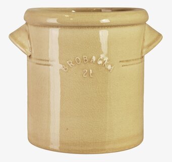 Foto: Gul glaserad keramikburk 2L med krackelering