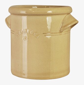 Foto: Gult glaserat keramikkrus 2L med pip, rak form