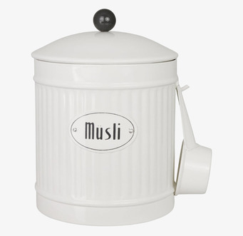 Plåtburk Hugo Müsli Vit Strömshaga Plåtburkar Metallburkar