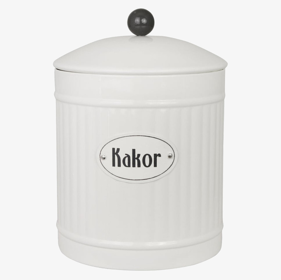 Plåtburk Hugo Kakor Vit Strömshaga Plåtburkar Metallburkar