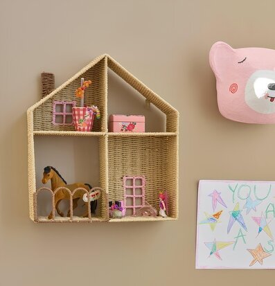 Vägghylla Hus Rosa Rice Vägghyllor