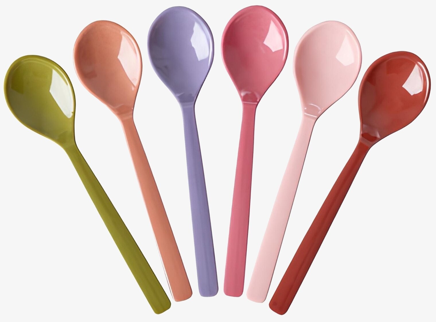 Teskedar Melamin 6-pack Rice Bestick Sked Kniv (att äta med) Gaffel