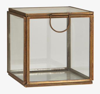Glasbox Solitaire Mässing IB Laursen Förvaringslådor och korgar Boxar Förvaringsboxar Porslinsboxar Trälådor Smyckesboxar i porslin Förvaringsbrickor